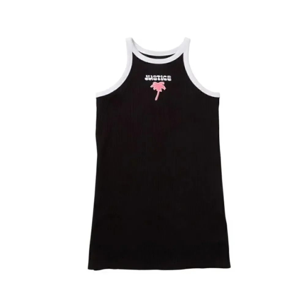 Justice Girls High Neck Ribbed Dress